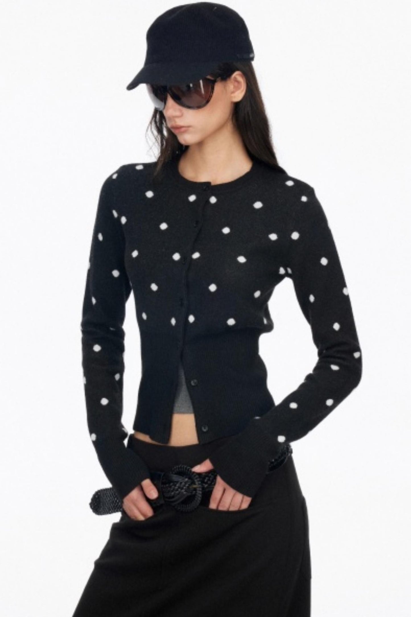 Vintage Polka Dot Slimming Cardigan