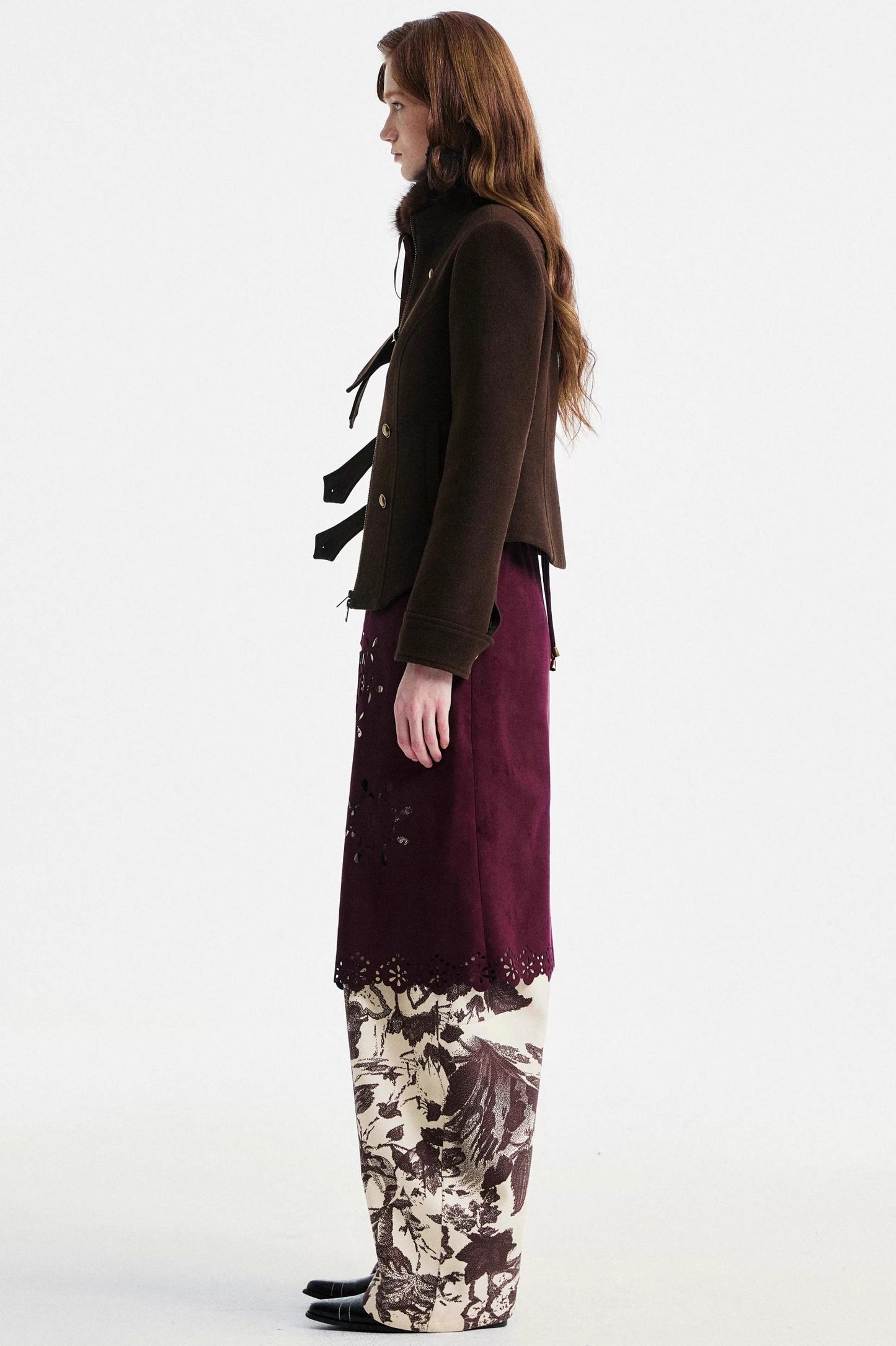 Two-Tone Lace Suede Dress