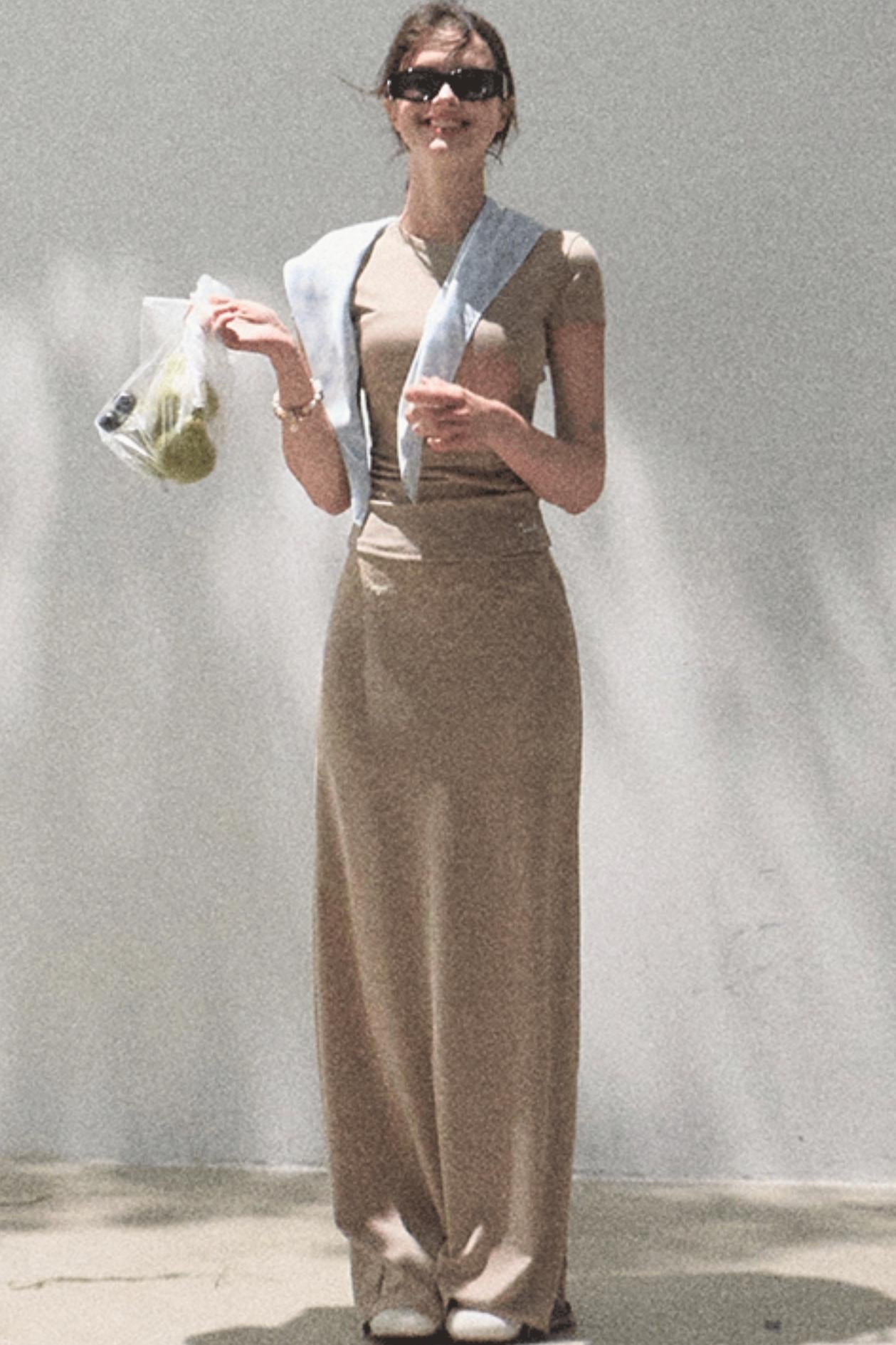 Lace-Trimmed High Waist Skirt