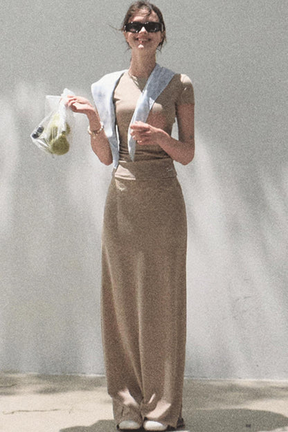 Lace-Trimmed High Waist Skirt