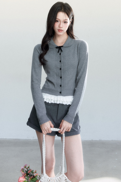 Silent Film Knit Cardigan Set-Up