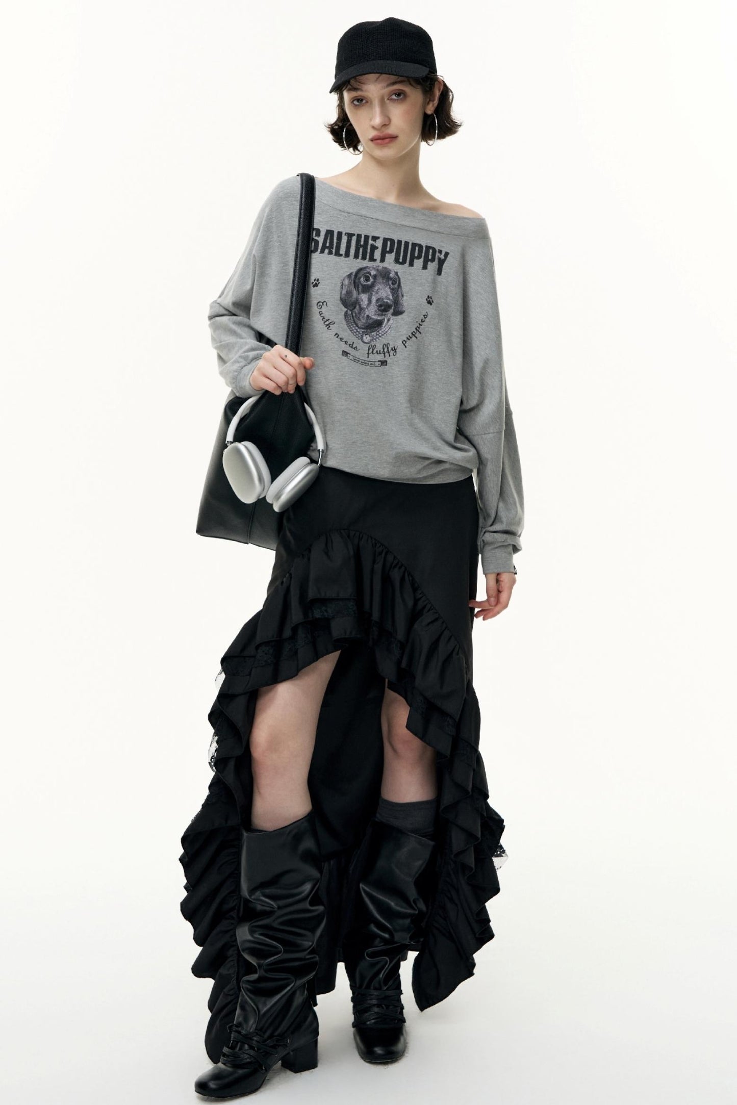 High-Waisted Slimming Long Skirt