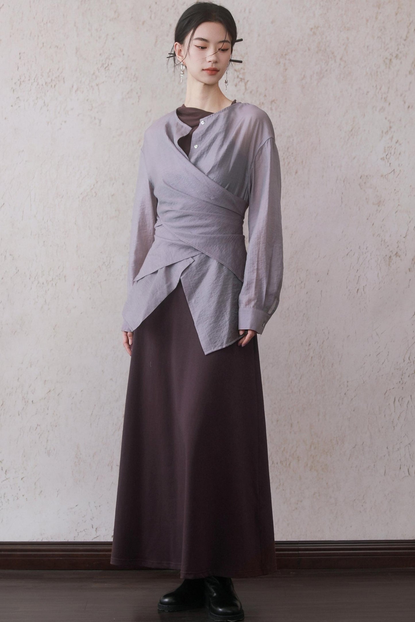 Elegant Purple Vest Dress