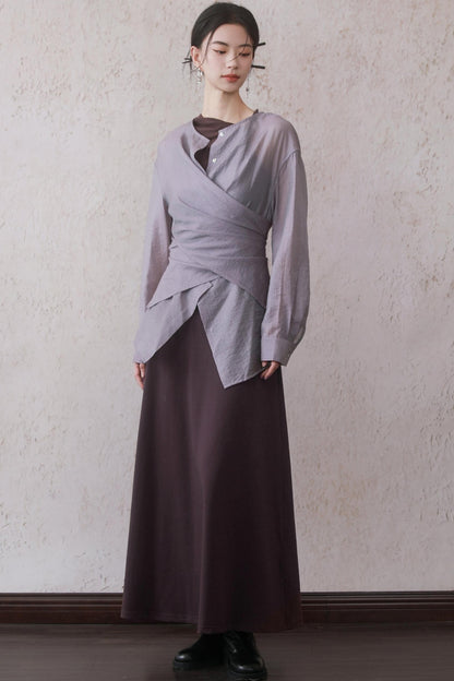 Elegant Purple Vest Dress