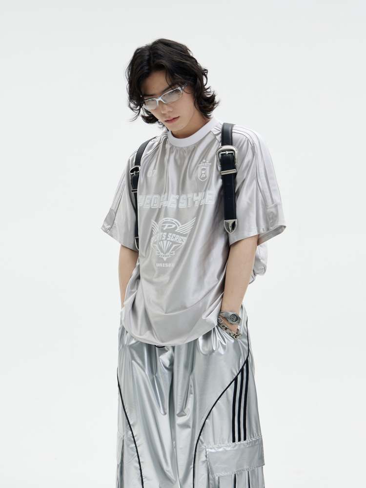 Glossy Oversize Metallic T-Shirt