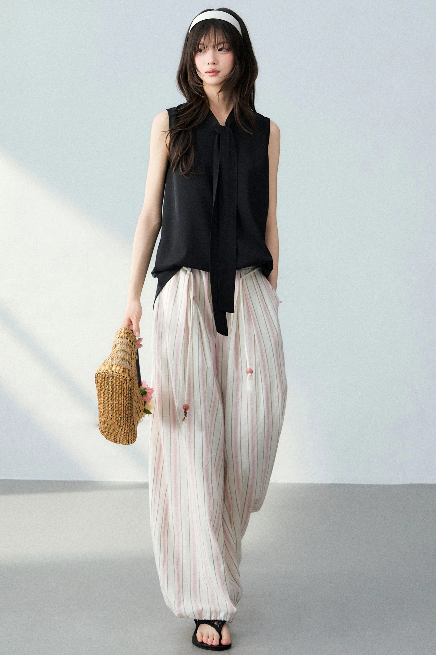 Old Money Striped Linen Pants Set-Up