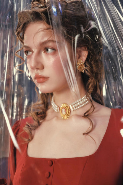 Lace Bordeaux Retro Dress