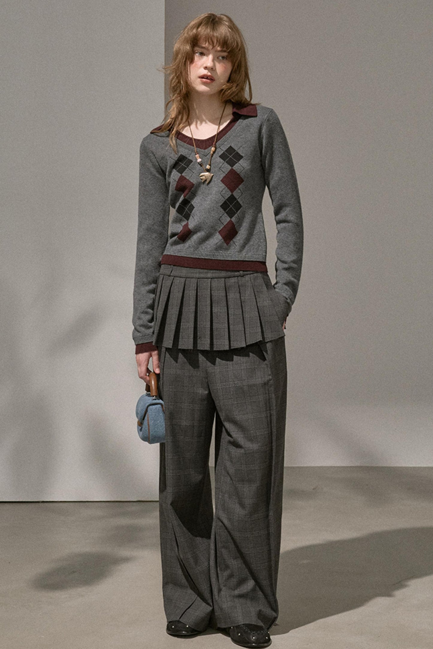 Slim V-Neck Warm Knitted Top