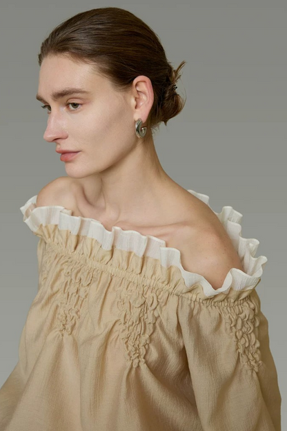 Unspoken Ruffled One-Shoulder Blouse