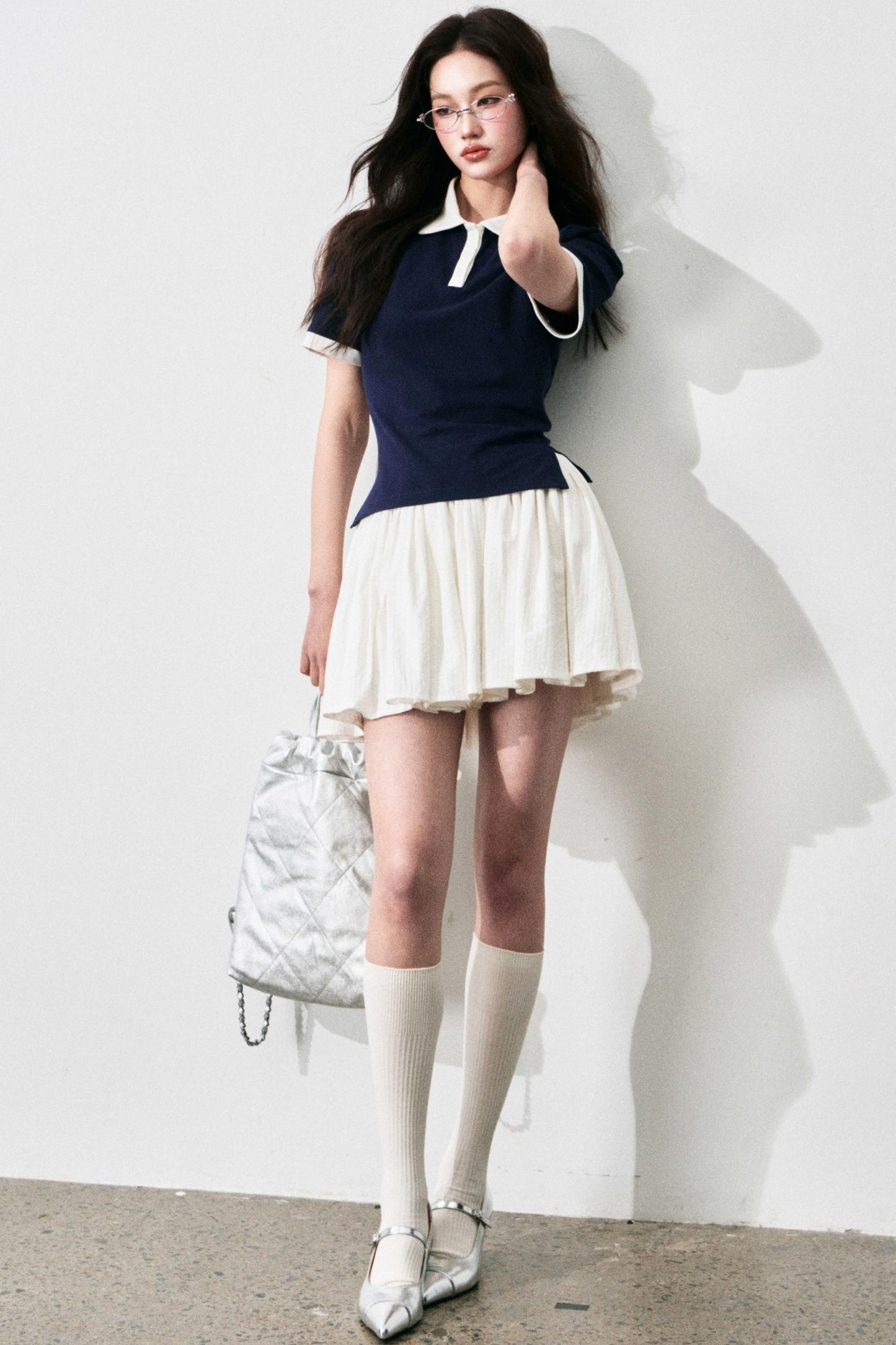 Slim Shoulders Short Sleeves Top