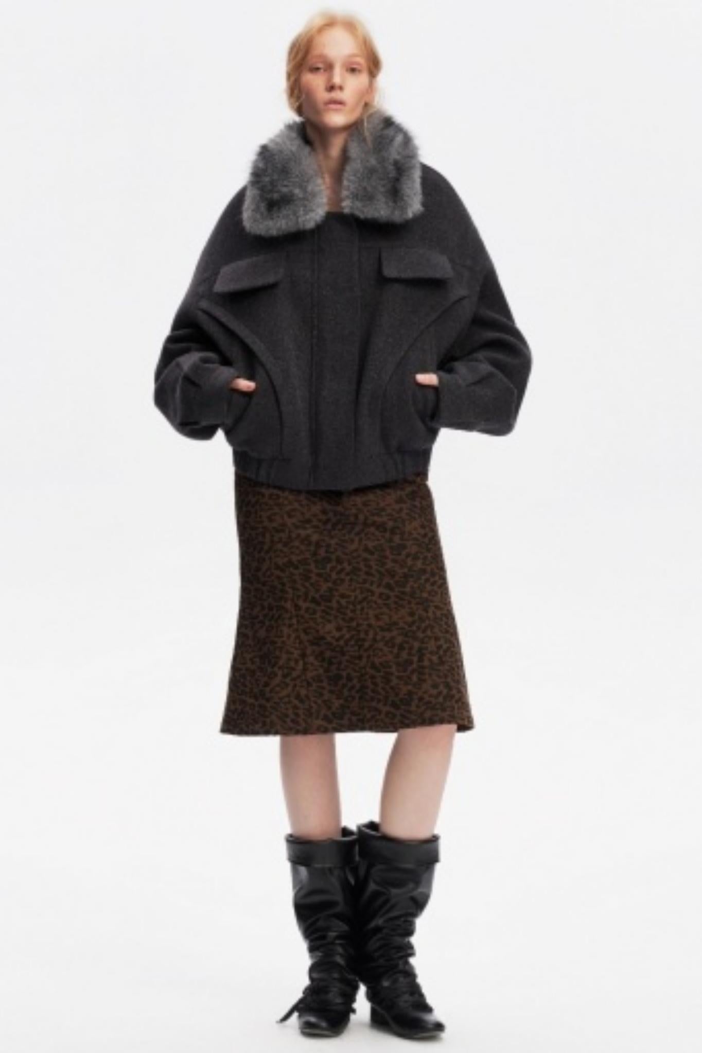 Leopard Print Fishtail Skirt