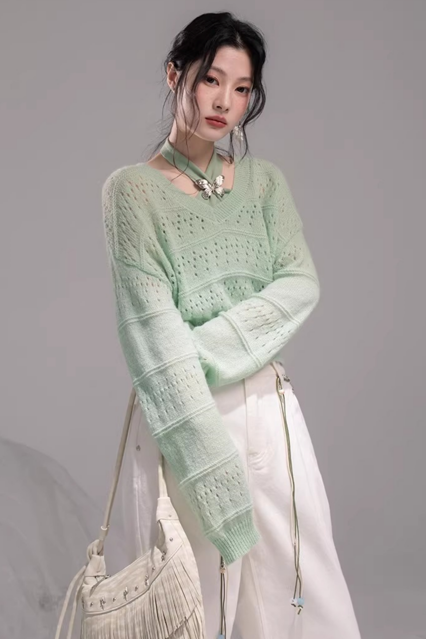 Stone White Lyocell Jeans Set