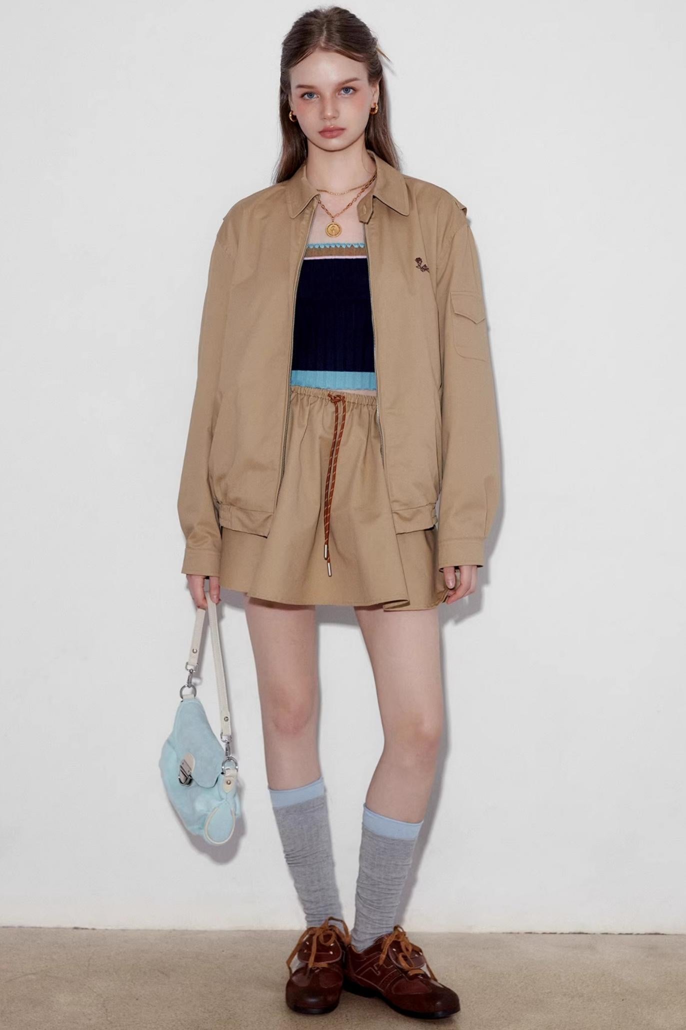 Rose Embroidery Loose Jacket