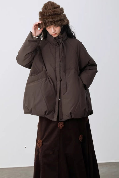 Three-Dimensional Floral Corduroy Skirt