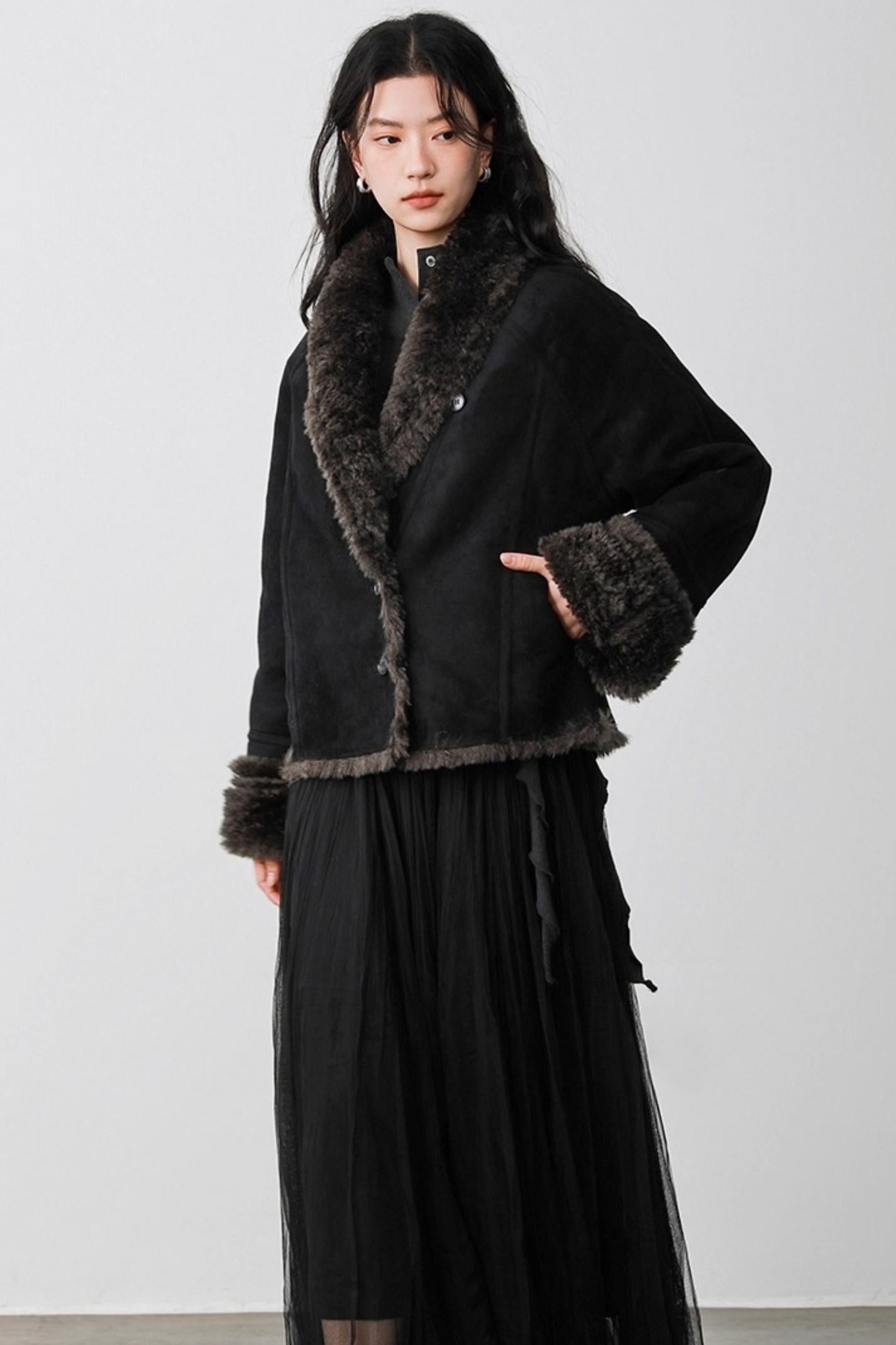 Black Velvet Suede Jacket