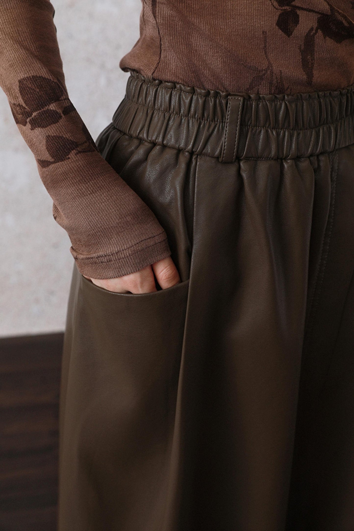 Vintage Leather Pocket Skirt