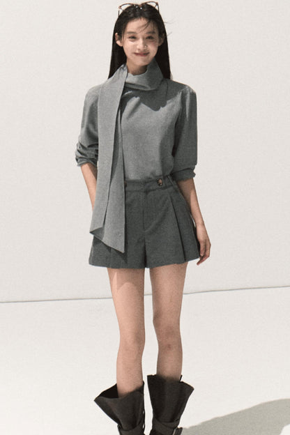 Intelligence Streamer Shoulder Padded Backless Top Shorts Set- Up