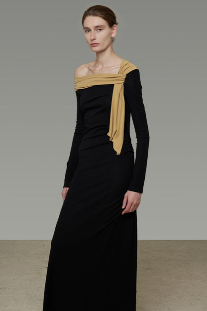 Slim Autumn One Shoulder Dress