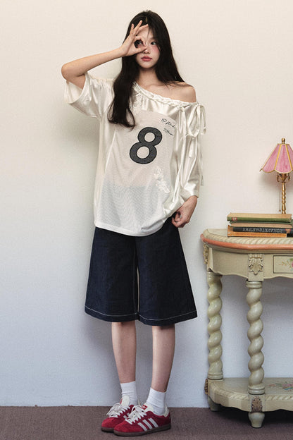 Block Core Mesh Slouch Top