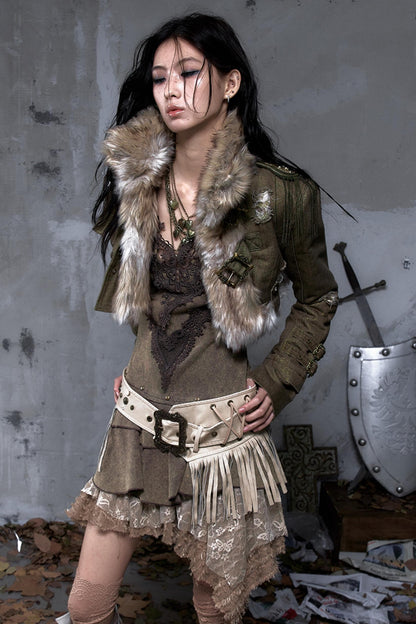 Retro Gold Thread Denim Jacket