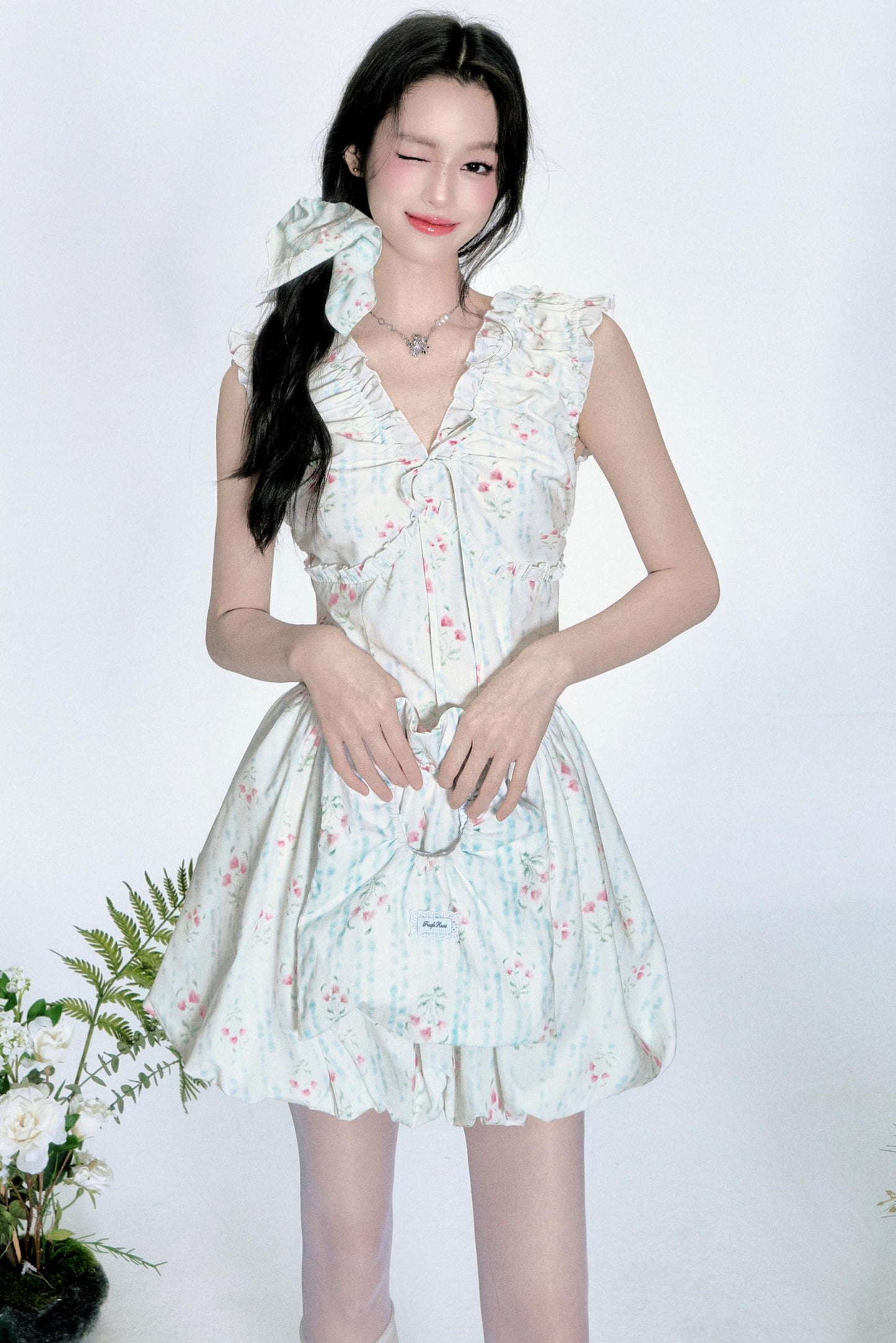 Blue Floral Resort Dress