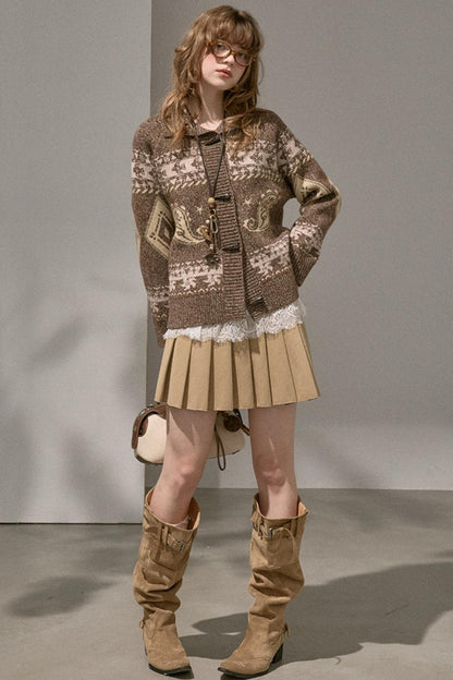 Preppy Silk Pleated Puffy Skirt