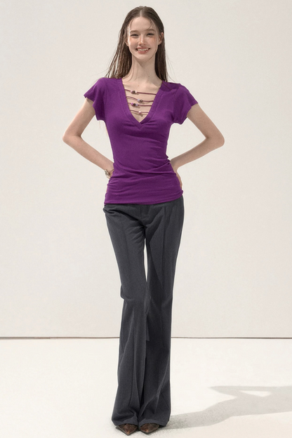 Retro Black Flared Pants
