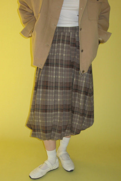 Vintage Pleated Midi Skirt