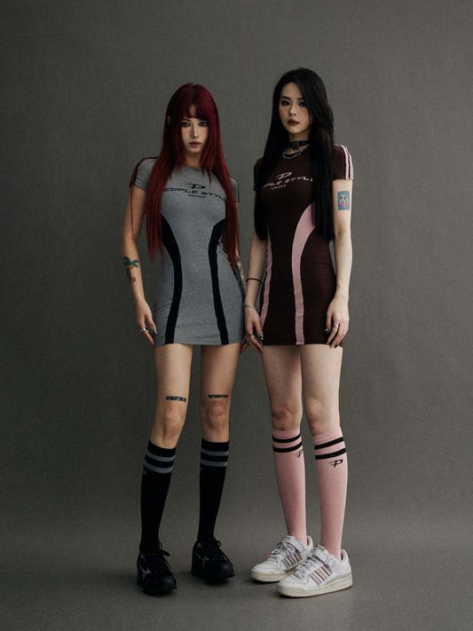 Tight Stretch Fit Casual One-Piece&Socks