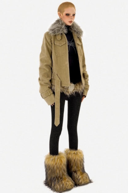 Retro Fur Collar Jacket
