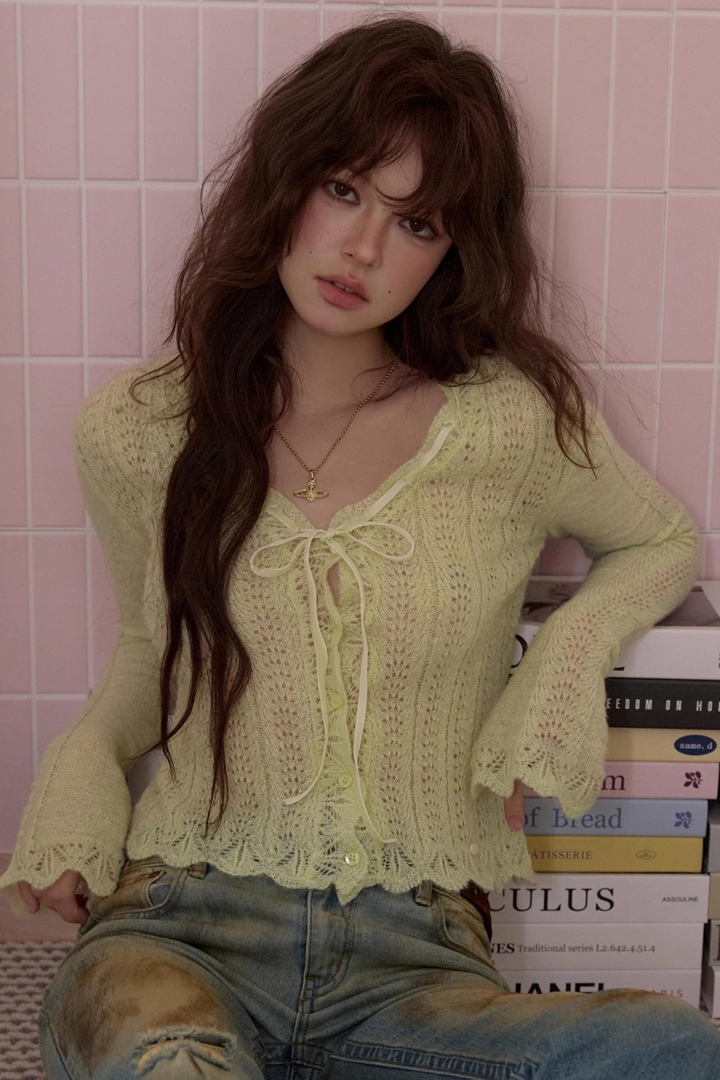 Sweet Lace Knitted Sweater