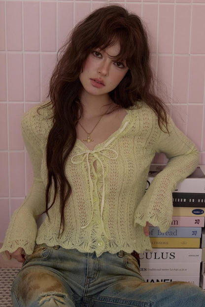 Sweet Lace Knitted Sweater