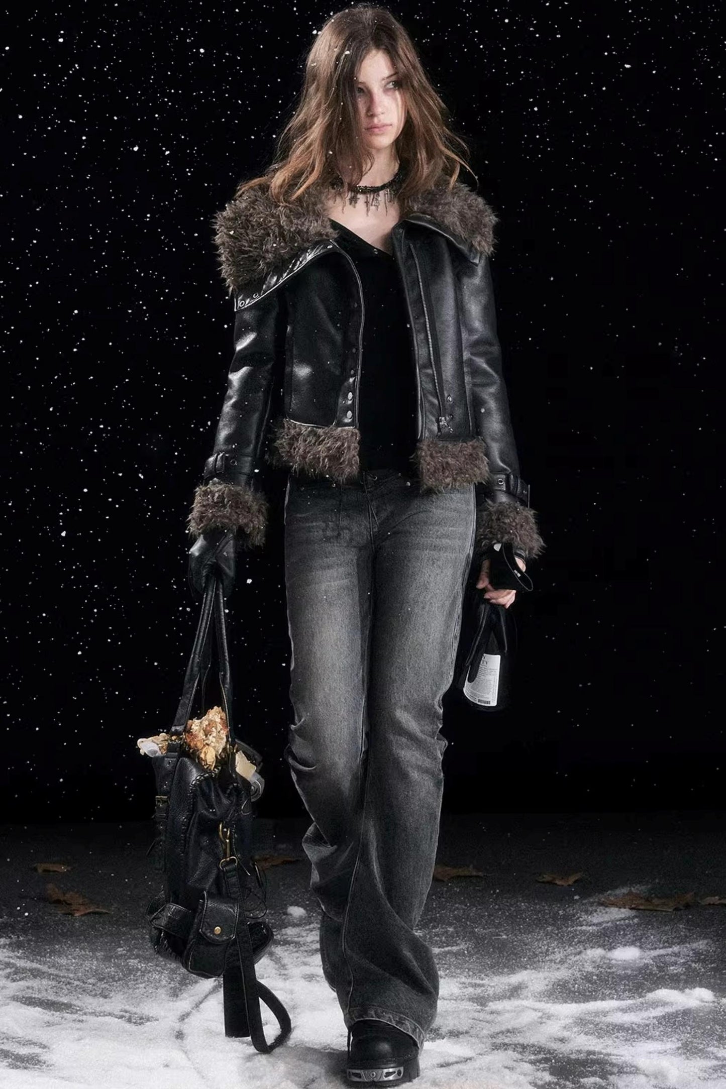 Versatile Vintage Leather Pleated Pants