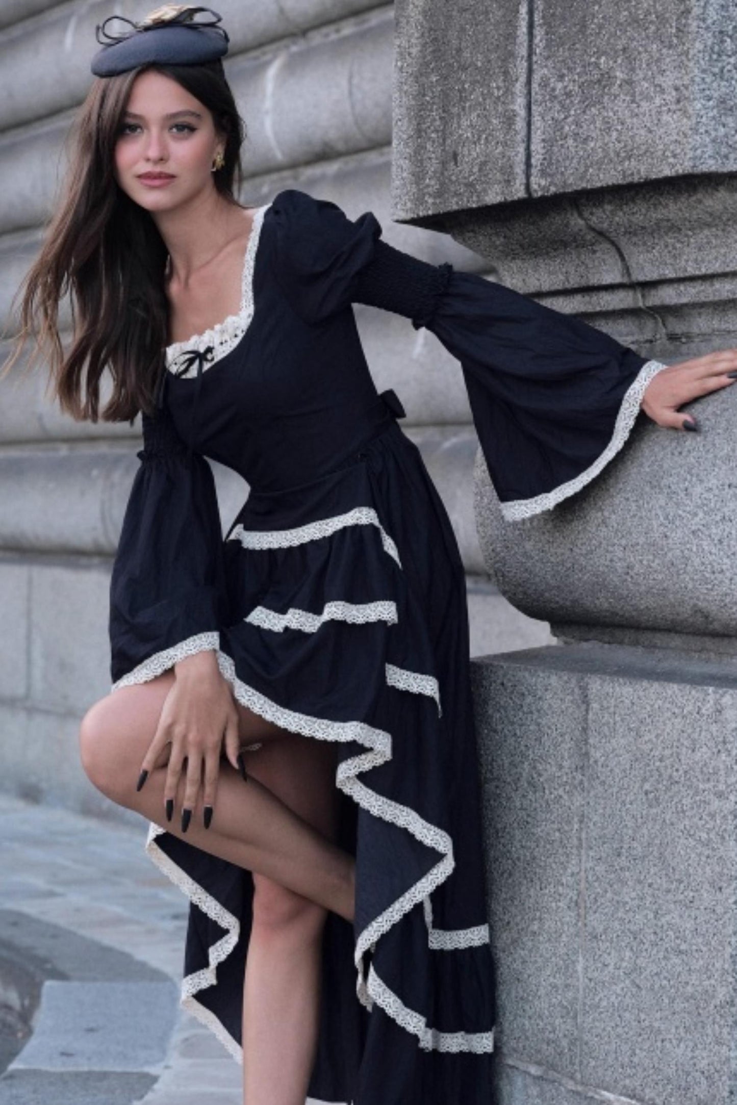 Dark Blue Lace Dress