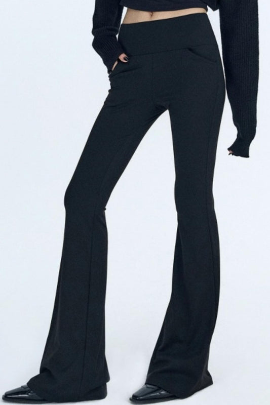 Black Fleece Flared Pants