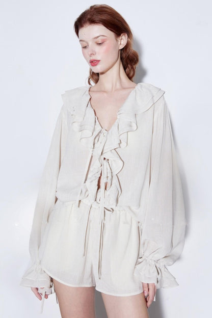 Ruffled Hem Blouse