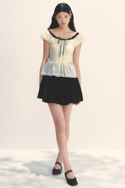 Vintage Pleated Tea Top