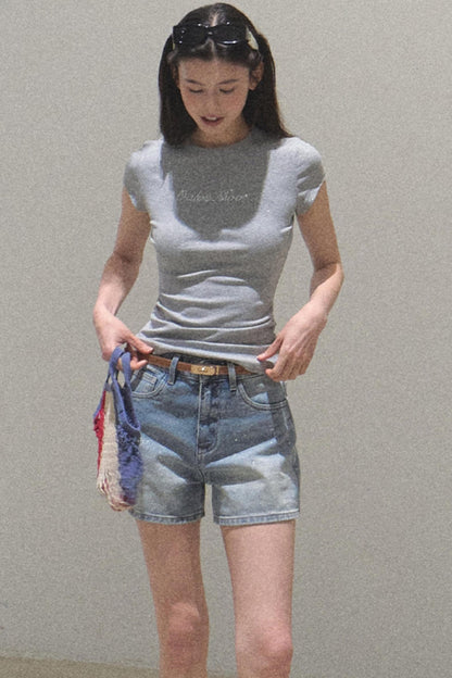 Vintage Skinny Denim Shorts