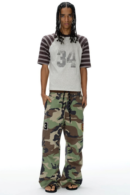 Retro Double-Waist Camouflage Pants