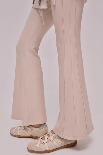 High-Waisted Drawstring Flared Pants
