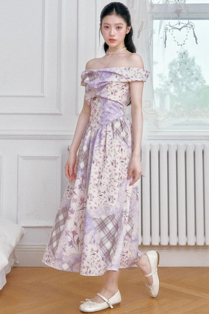 Purple Mist Off-Shoulder Dress