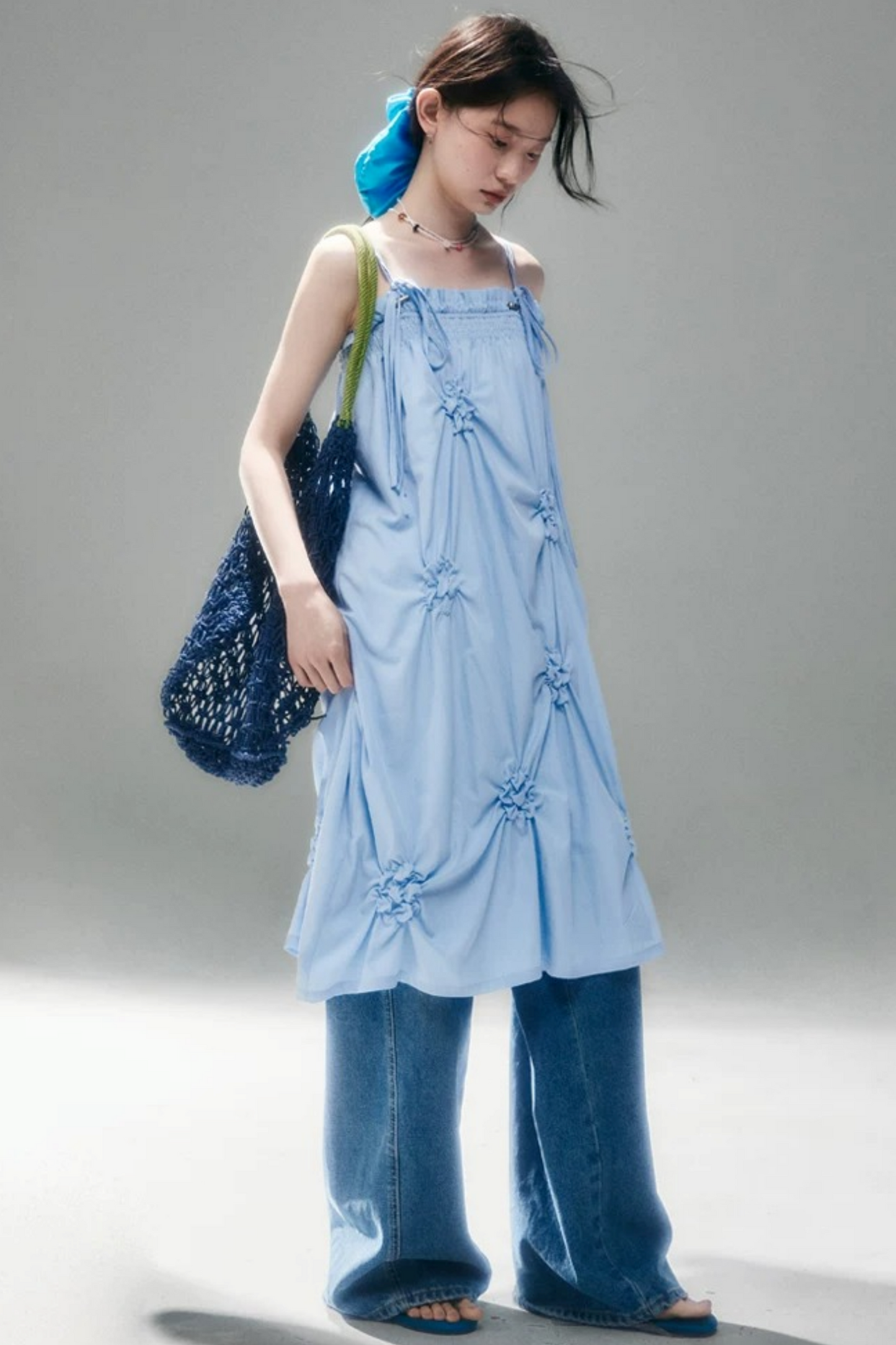 Marigold Pleated Flower Dress