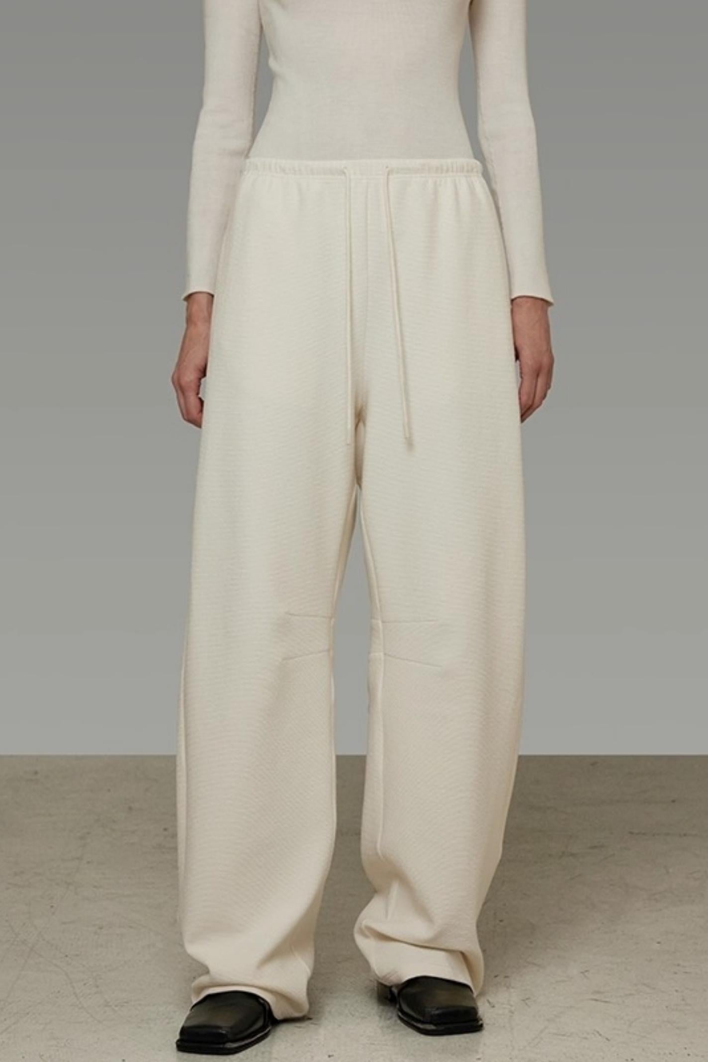 Slimming Drape Straight Wide-Leg Pants