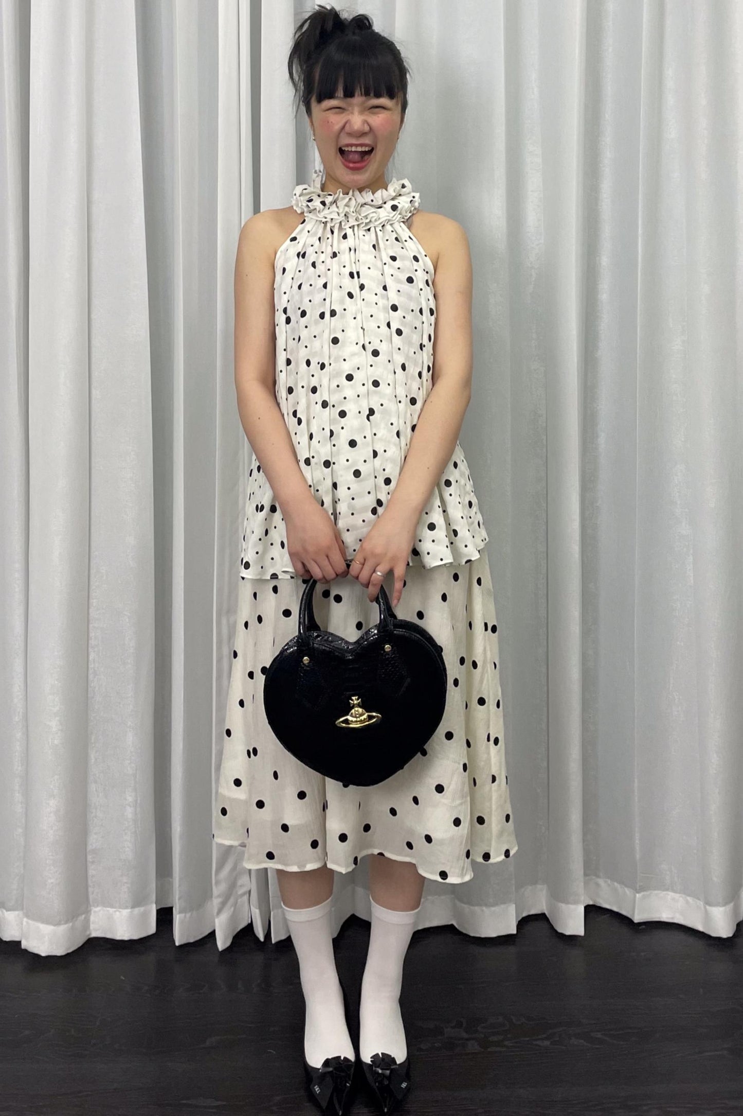 Polka Dot Beige Skirt