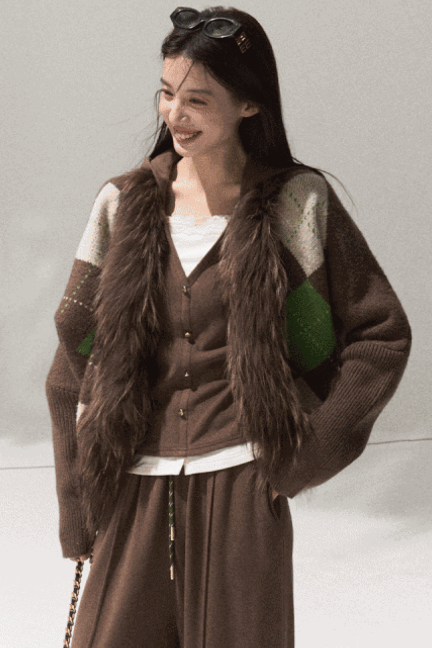 Tears Knit Top & Wide-Leg Pants Set-Up