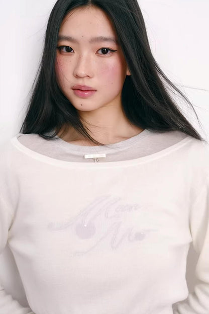 Cherry Jacquard Merino Wool Top