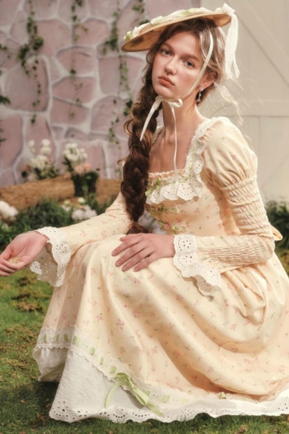 French Floral Pastoral Dress Set-Up