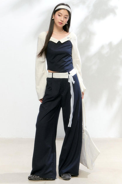 One-Shoulder Knitted Suit Set-Up