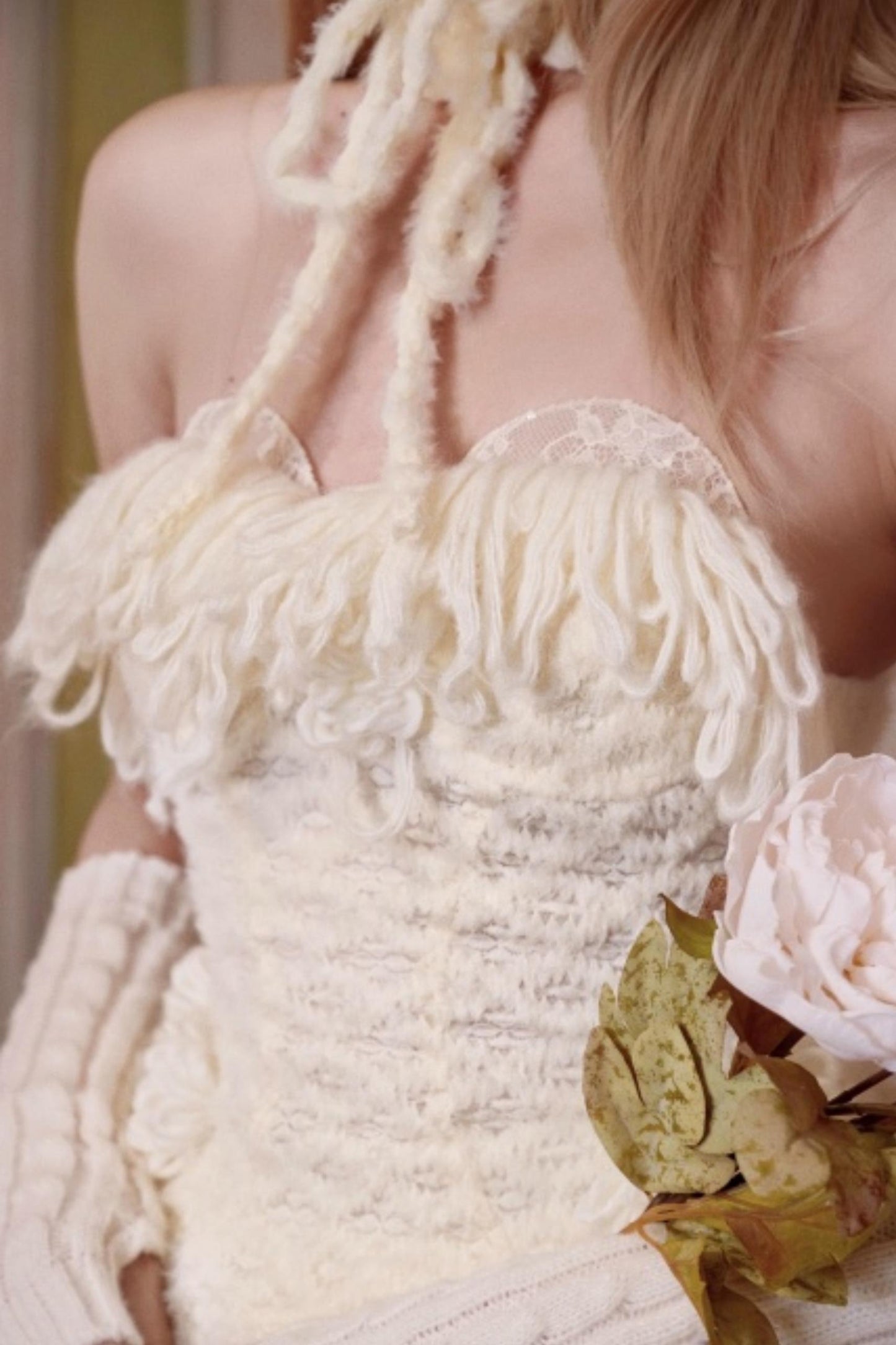 Lace Knit Camisole Hat Set-Up