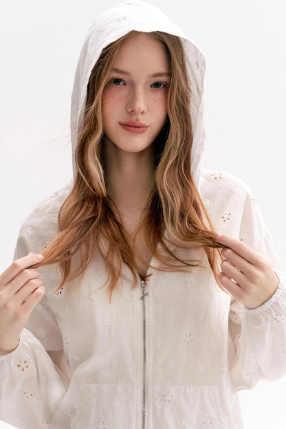 Cotton Lace Cropped Coat